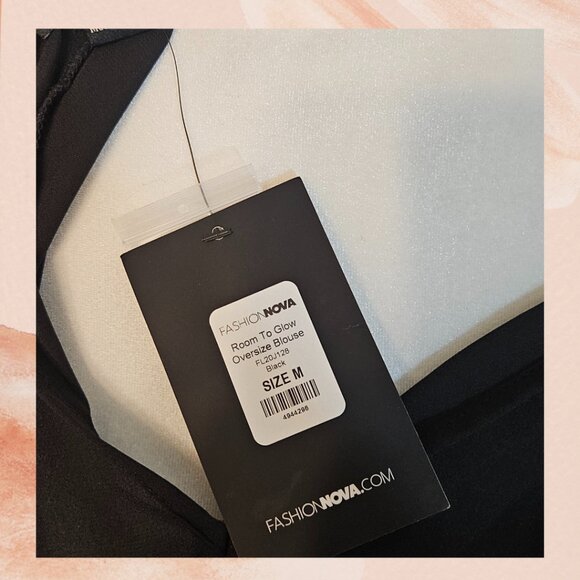 Fashion Nova Black Balloon Sleeve Cropped Blouse - Picture 9 of 9